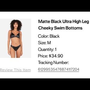Matte Black- High leg cheeky swim bottoms